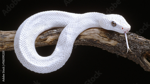 Albino Snake on Branch: A c...