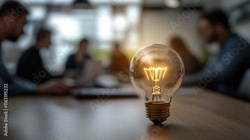 Idea during a work meeting, brain storming, office