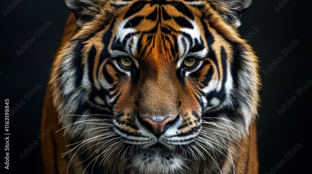 Majestic Sumatran Tiger Portrait: A Close-Up Encounter with Wild Beauty Majestic Sumatran Tiger Portrait: A Close-Up Encounter with Wild Beauty