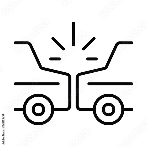 car crash icon vector line design template in trendy style