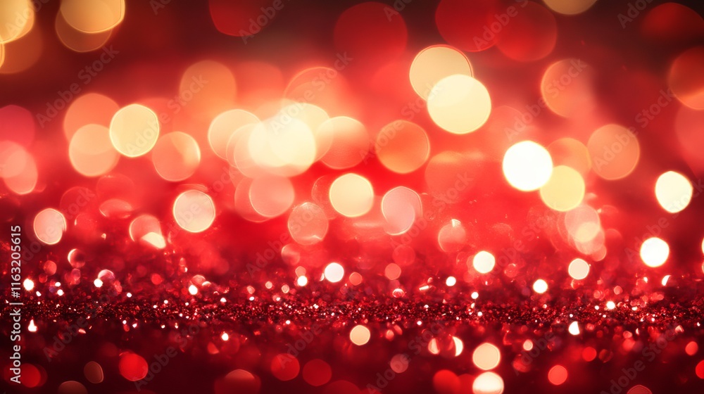 Festive red and gold bokeh lights on a vibrant red background for celebrations Festive red and gold bokeh lights on a vibrant red background for celebrations