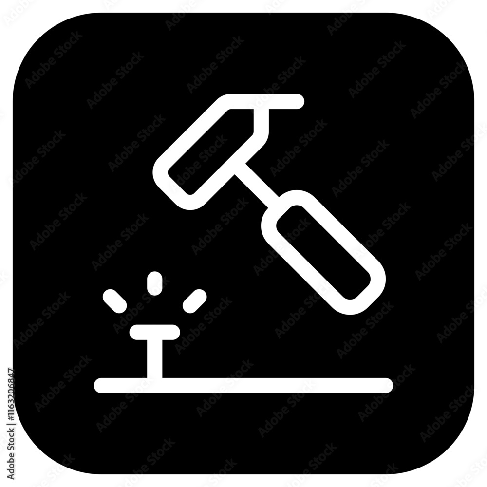 Editable hammer, nail, repair vector icon. Construction, tools, industry. Part of a big icon set family. Perfect for web and app interfaces, presentations, infographics, etc Editable hammer, nail, repair vector icon. Construction, tools, industry. Part of a big icon set family. Perfect for web and app interfaces, presentations, infographics, etc