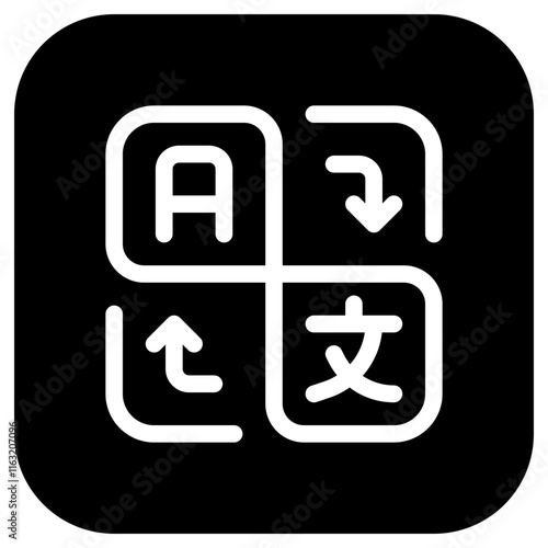 Editable language, translation, switch vector icon. AI technology, artificial intelligence, computer. Part of a big icon set family. Perfect for web and app interface, presentations, infographics, etc