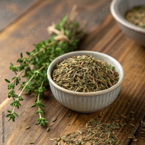 dry thyme in a bowl