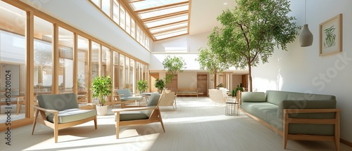 Retirement Home or Nursing Home Interior With Green Environment