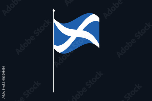 Scotland flag, The flag of Scotland, Flag of Scotland national country symbol illustration Vector, Rectangle Scotland flag illustration, Flat vector illustration
