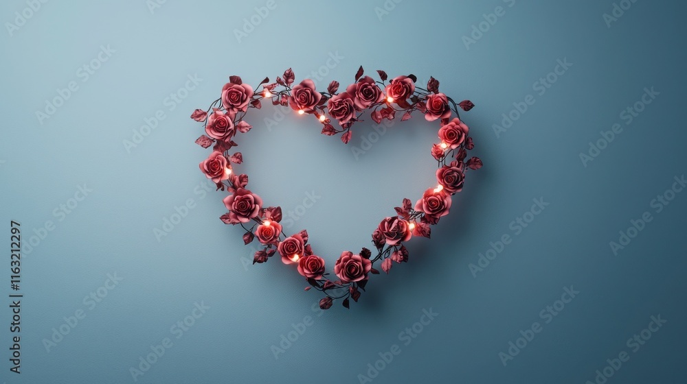Romantic garden celebration heart-shaped wreath & passionate night Romantic garden celebration heart-shaped wreath & passionate night