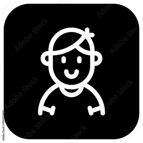 Editable person boy wearing t-shirt avatar vector icon. User, profile, identity, persona. Part of a big icon set family. Perfect for web and app interfaces, presentations, infographics, etc