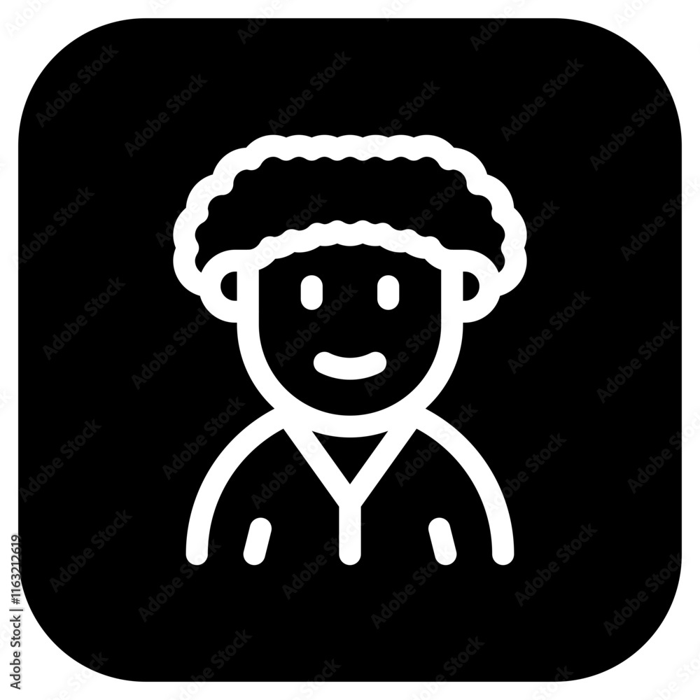 Editable person with afro hairstyle avatar vector icon. User, profile, identity, persona. Part of a big icon set family. Perfect for web and app interfaces, presentations, infographics, etc Editable person with afro hairstyle avatar vector icon. User, profile, identity, persona. Part of a big icon set family. Perfect for web and app interfaces, presentations, infographics, etc