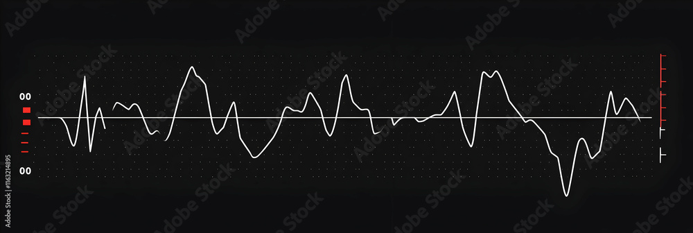 Naklejka premium Abstract Waveform Pattern, Data Visualization on Grid