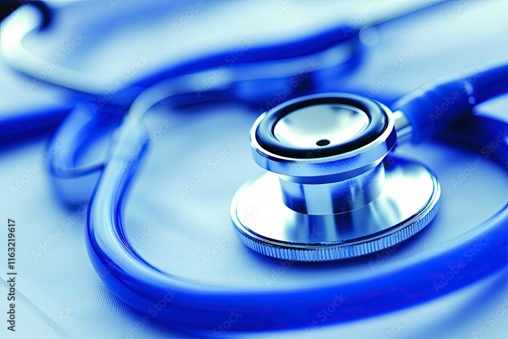 Metallic Stethoscope on White Surface Metallic Stethoscope on White Surface