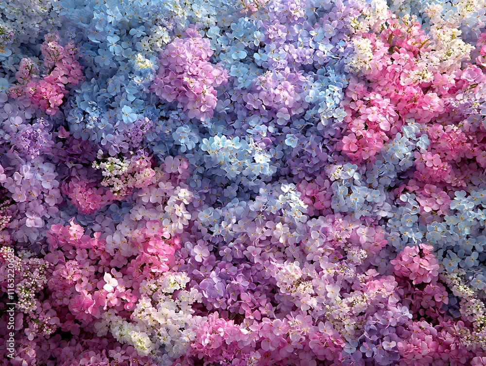 A Colorful Bouquet of Pastel Purple and Pink Flowers A Colorful Bouquet of Pastel Purple and Pink Flowers