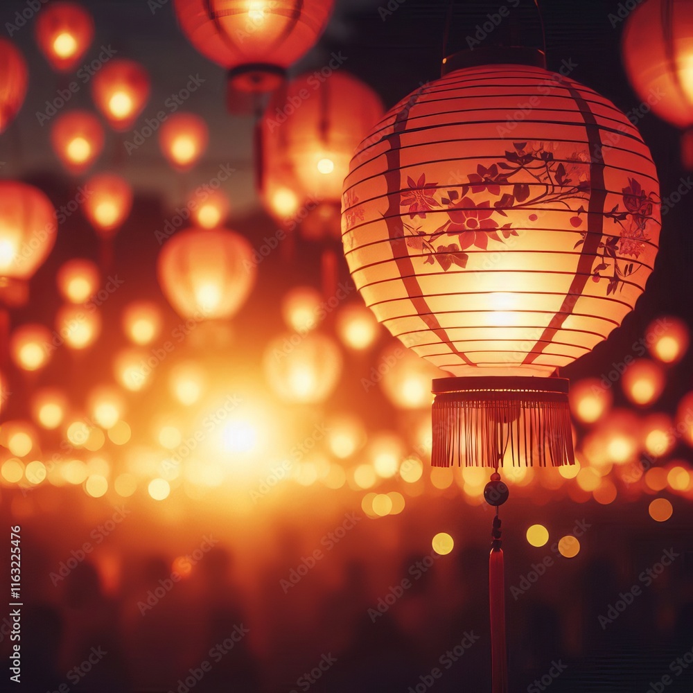 Chinese paper lantern notes glow softly as they rise Chinese paper lantern notes glow softly as they rise