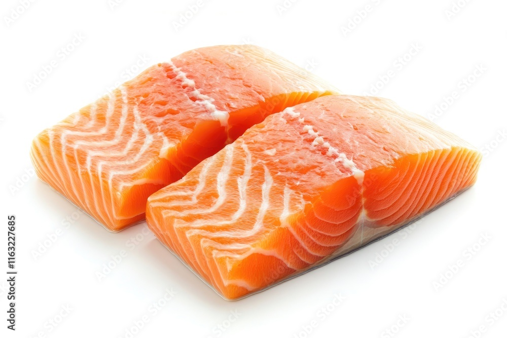Two Fresh Salmon Fillets Ready For Cooking