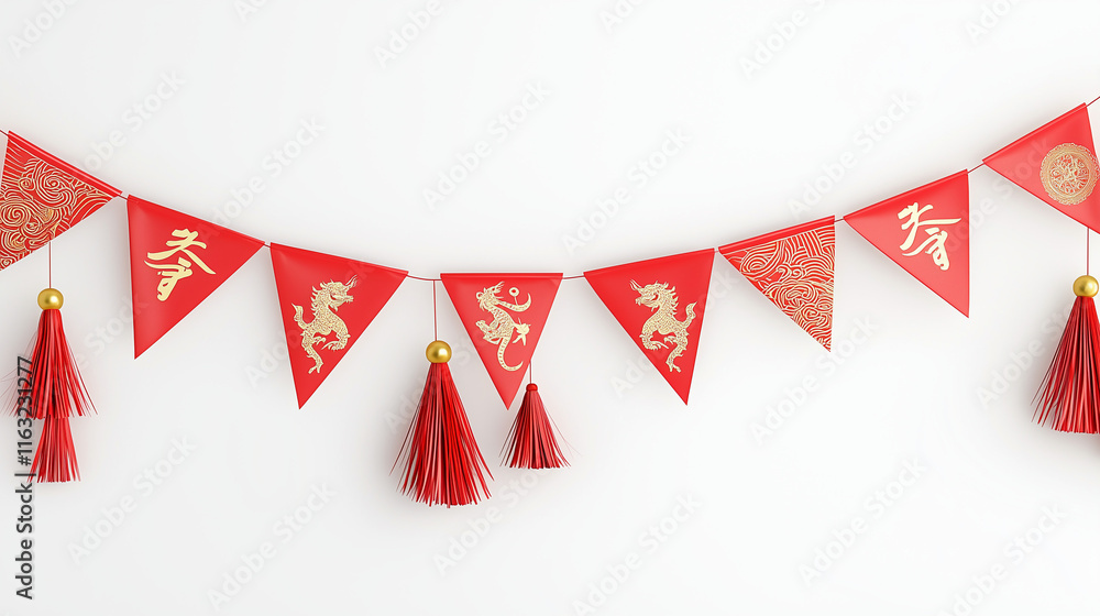 Obraz premium Red and Gold Chinese New Year Banner