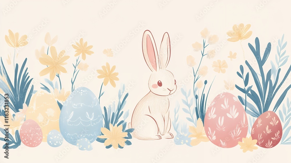 Obraz premium easter bunny with easter eggs