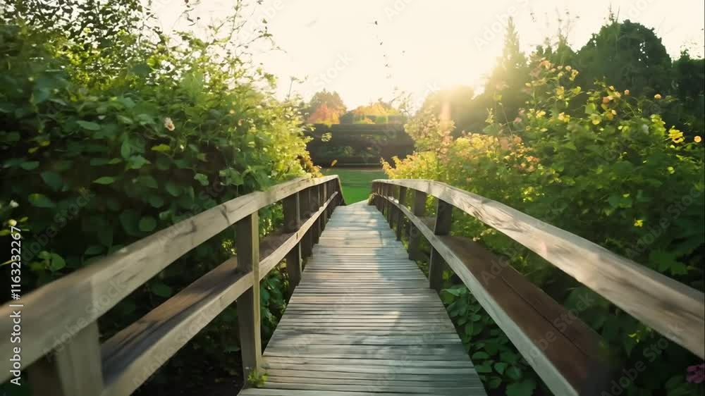 A Serene Garden Pathway at Sunset Surrounded by Colorful Flowers and Lush Greenery, Inviting Tranquility and Natural Beauty for Outdoor Enthusiasts A Serene Garden Pathway at Sunset Surrounded by Colorful Flowers and Lush Greenery, Inviting Tranquility and Natural Beauty for Outdoor Enthusiasts