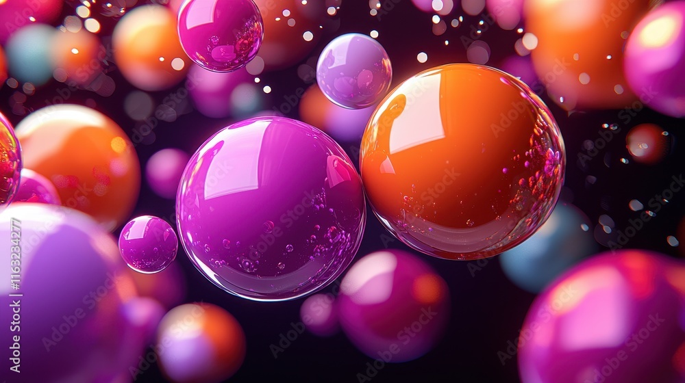 A radiant bokeh-inspired composition of glowing orbs in pastel shades of orange, pink, and lavender, layered over a sleek dark gradient background with shimmering light accents for a dreamy A radiant bokeh-inspired composition of glowing orbs in pastel shades of orange, pink, and lavender, layered over a sleek dark gradient background with shimmering light accents for a dreamy