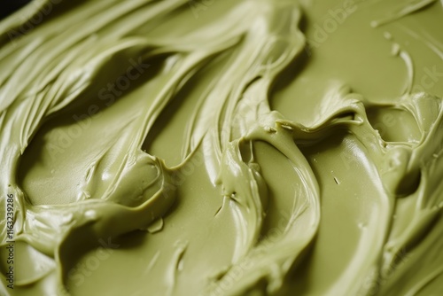 Swirled Matcha Cream Close Up Texture