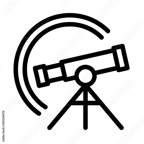 Icon Telescope Astronomy With Style Outline
