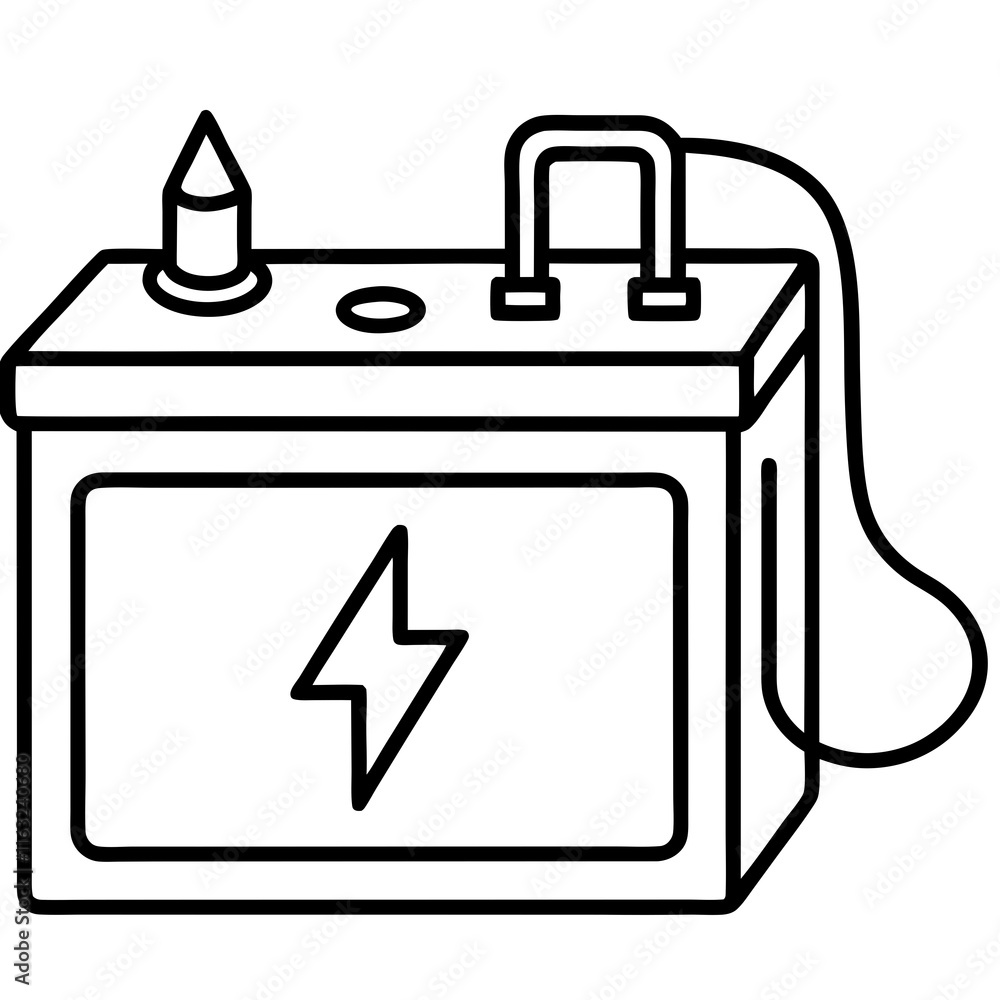 battery tester line art vector illustration battery tester line art vector illustration