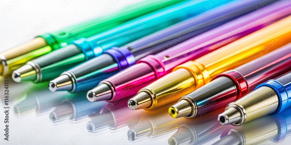 Variety of Pens Isolated on White Background - Stock Photo Variety of Pens Isolated on White Background - Stock Photo