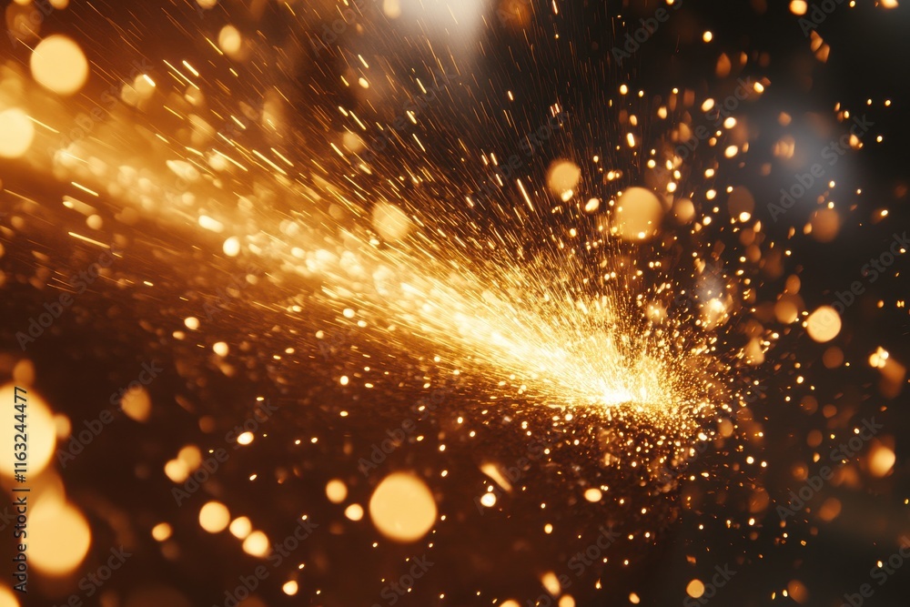 Obraz premium Molten Metal Pouring in Macro with Dynamic Sparks