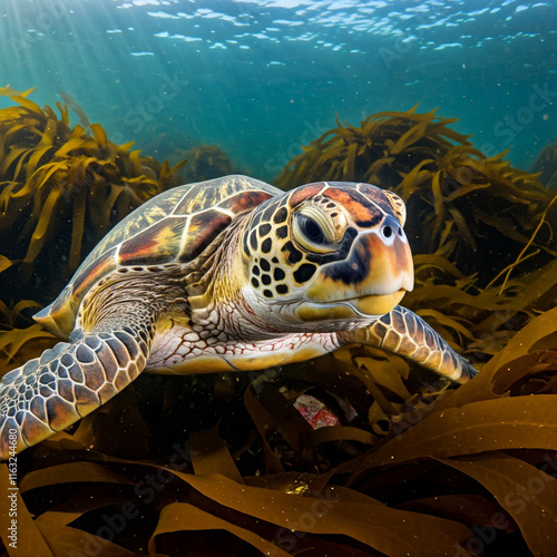 Did you know that sea turtles can sleep while swimming?  They can regulate their buoyancy to stay afloat even when they're dozing off! Talk about multitasking!  photo