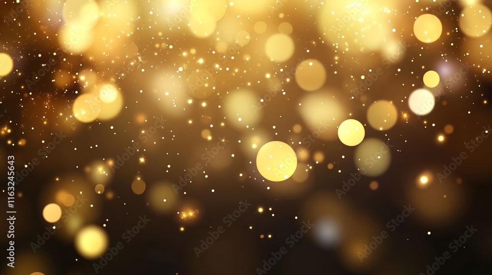 Golden bokeh light effect with radiant glow on black background for elegant design Golden bokeh light effect with radiant glow on black background for elegant design