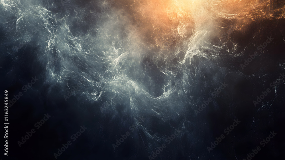 Background of glowing smoke swirling in a dark space Background of glowing smoke swirling in a dark space