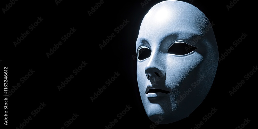 Carnival mask in spotlight on black background. to empty copy space right side. Carnival mask in spotlight on black background. to empty copy space right side.