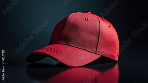 Wallpaper Mural vibrant red baseball hat with sleek design, perfect for casual wear or sports activities. Its smooth fabric and structured shape make it stylish accessory Torontodigital.ca