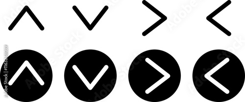 Black arrow vector icon Set. Up & down black arrow on white background. Vector illustration