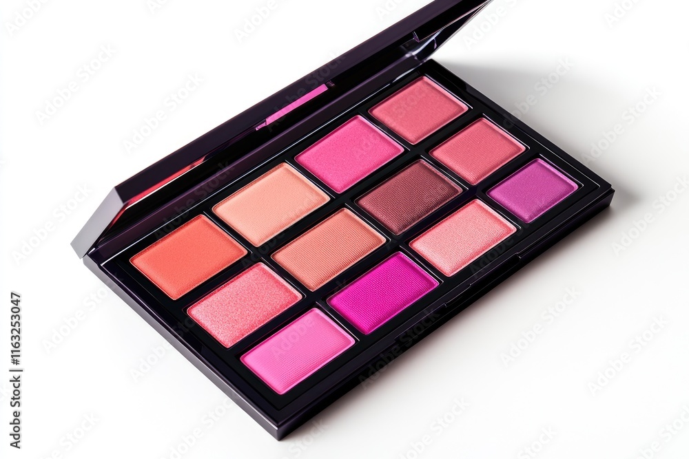 A twelve shade eyeshadow palette in pink tones A twelve shade eyeshadow palette in pink tones