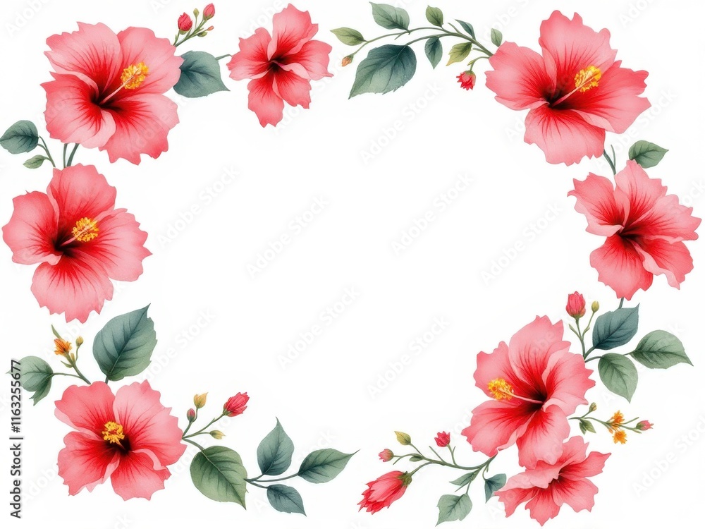 Watercolor illustration of a red flower frame, creating a romantic and delicate design, ideal for wedding invitations or Valentine's Day projects. Watercolor illustration of a red flower frame, creating a romantic and delicate design, ideal for wedding invitations or Valentine's Day projects.