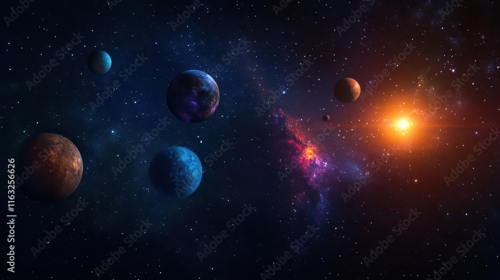 Twilight sky blending into cosmic radiance, orbiting planets glowing in a surreal galaxy, cinematic and dreamlike Twilight sky blending into cosmic radiance, orbiting planets glowing in a surreal galaxy, cinematic and dreamlike