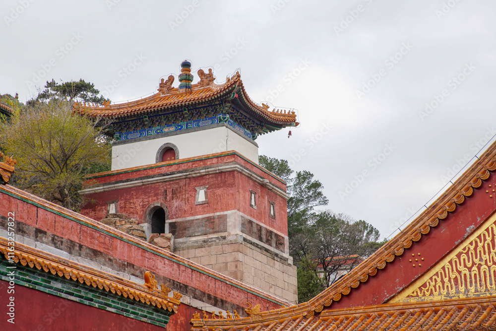 Tibetan architecture in the Four Great Regions of Summer Palace in Beijing.