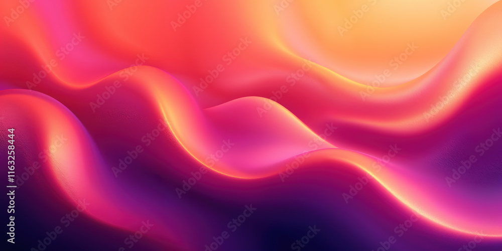 Fototapeta premium Vibrant waves of color in warm hues blend seamlessly, creating a captivating abstract landscape.