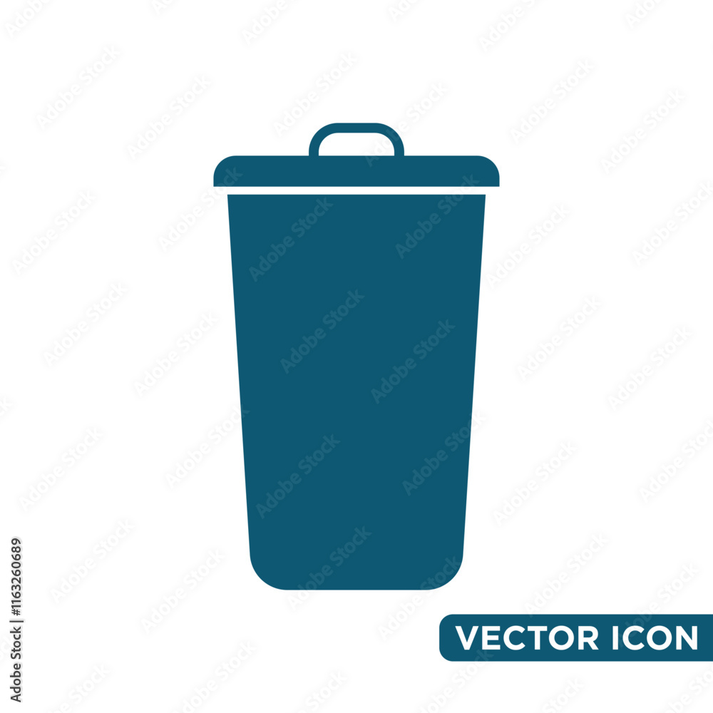 Minimalist Rubbish Bin Icon Design Template Minimalist Rubbish Bin Icon Design Template