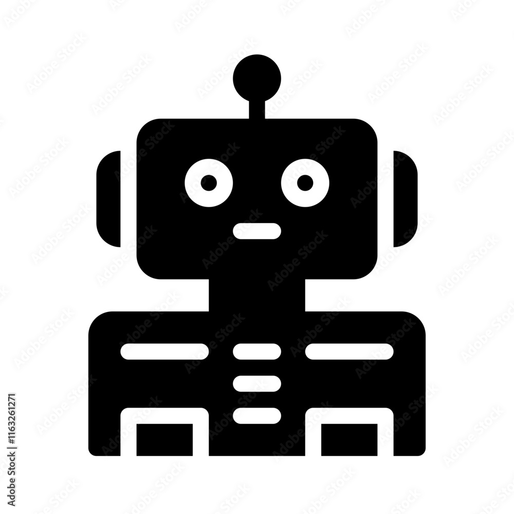 Icon Technology Robot With Style Glyph Icon Technology Robot With Style Glyph