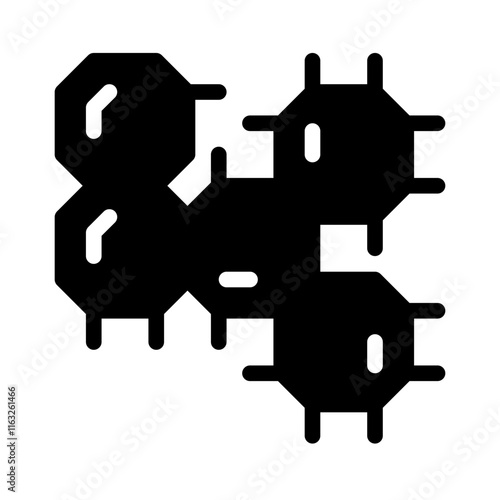 Icon Molecule Structure With Style Glyph 