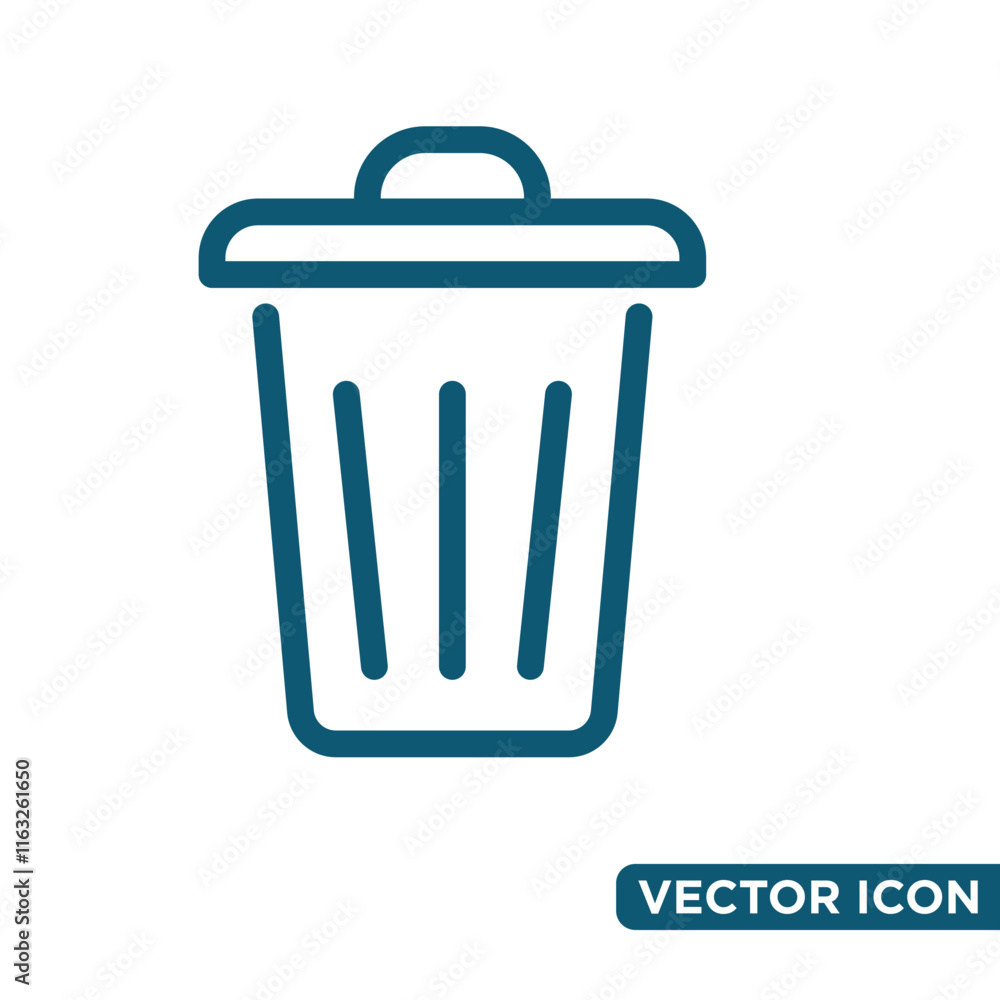 Minimalist Rubbish Bin Icon Design Template Minimalist Rubbish Bin Icon Design Template