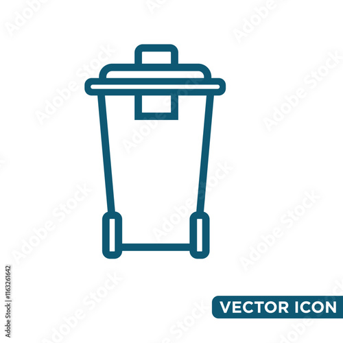Minimalist Rubbish Bin Icon Design Template 