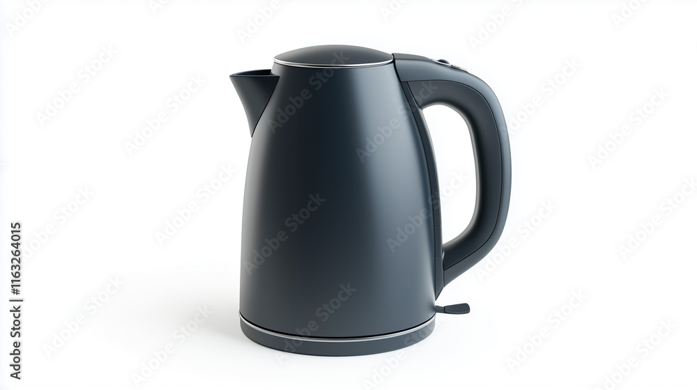 Modern electric kettle with a matte finish isolated on white background ideal for tea lovers Modern electric kettle with a matte finish isolated on white background ideal for tea lovers