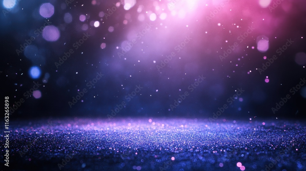 Fototapeta premium Sparkling Glitter Background with Purple and Pink Bokeh Lights