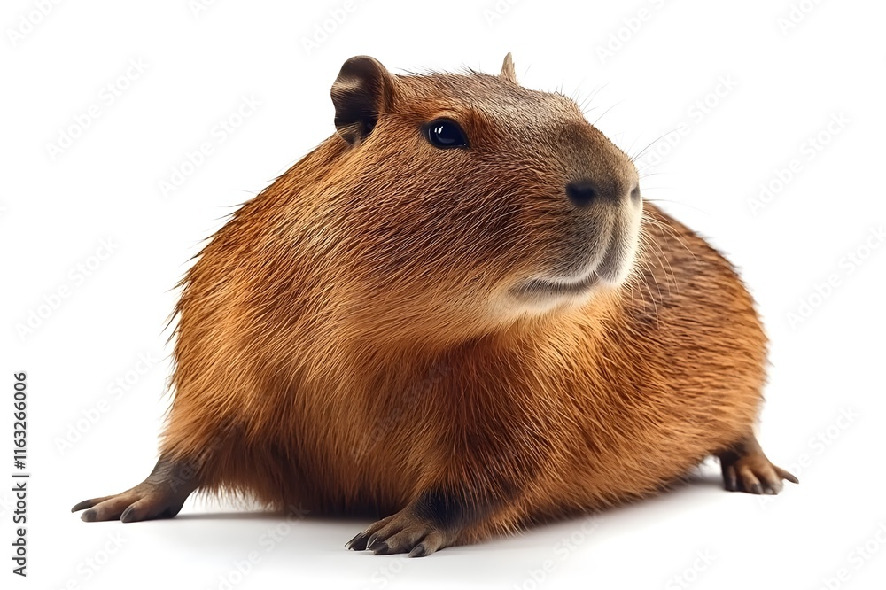 Capybara on White Background. Capybara on White Background.