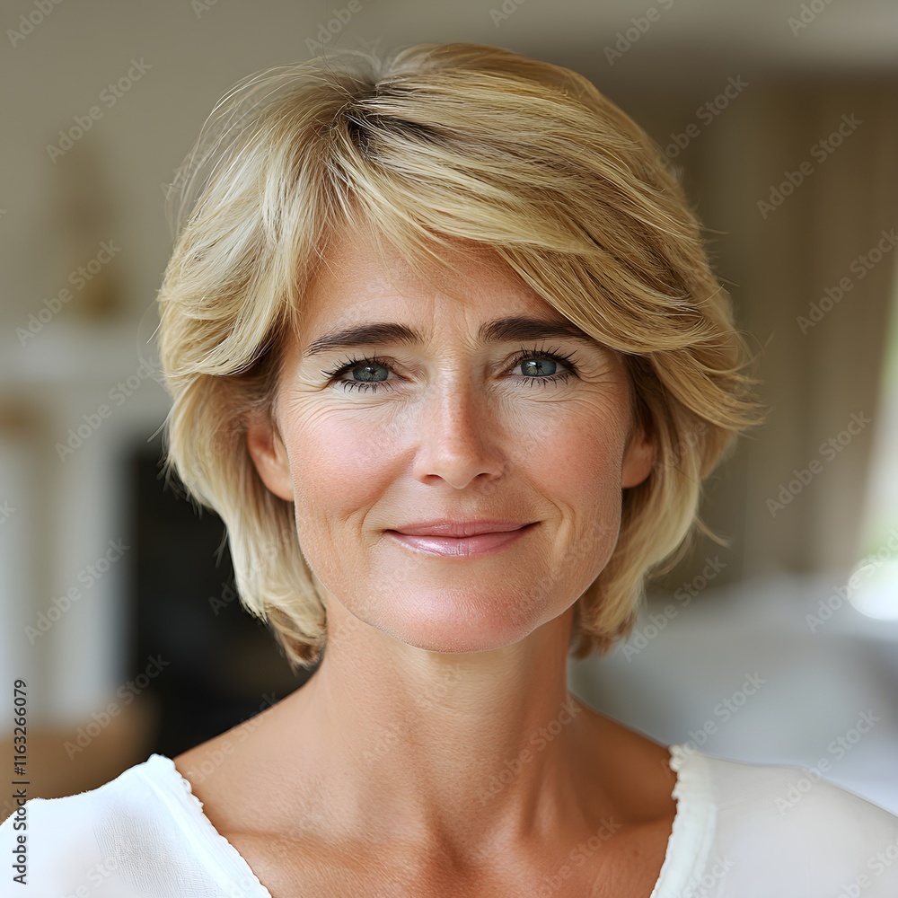 Portrait of a Smiling Middle-Aged Woman Portrait of a Smiling Middle-Aged Woman