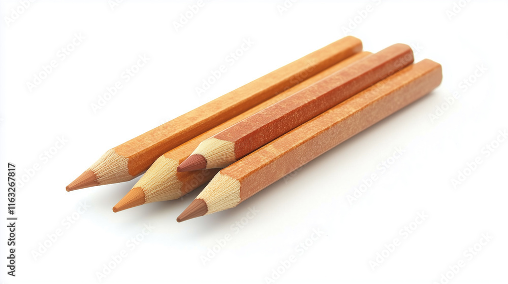 Obraz premium Set of colored pencils isolated on white background perfect for art and creative projects
