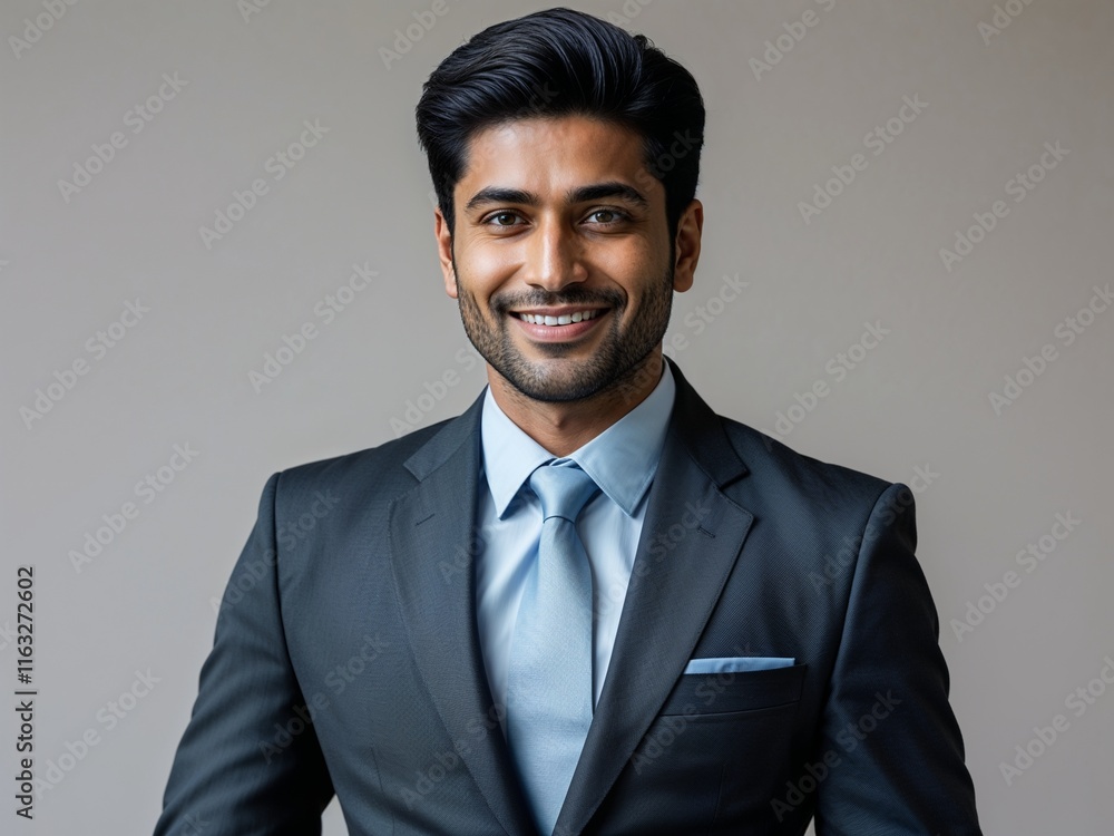 Confident Businessman in Dark Suit with Classic Tie, Professional Portrait Confident Businessman in Dark Suit with Classic Tie, Professional Portrait