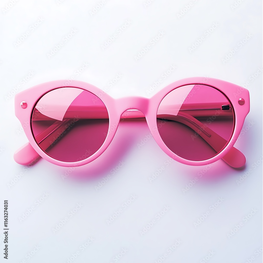 a pink sunglasses on a white background a pink sunglasses on a white background